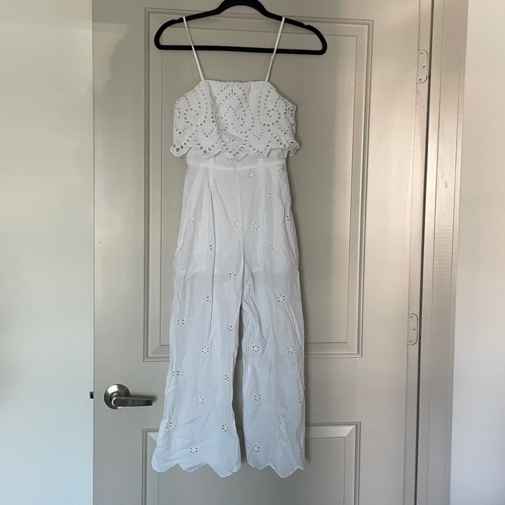 White Wide Leg Jumpsuit